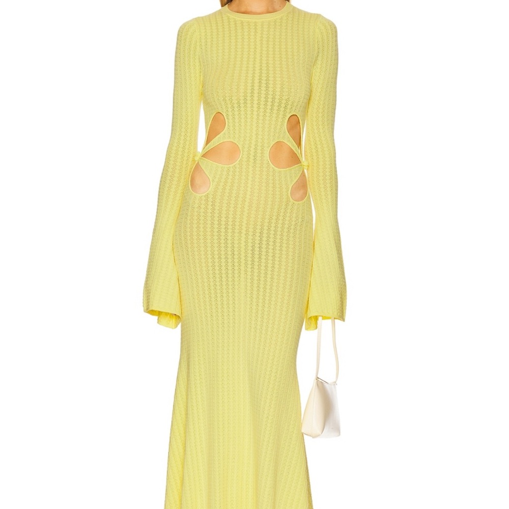 SAU LEE Destiny Knit Dress in Yellow